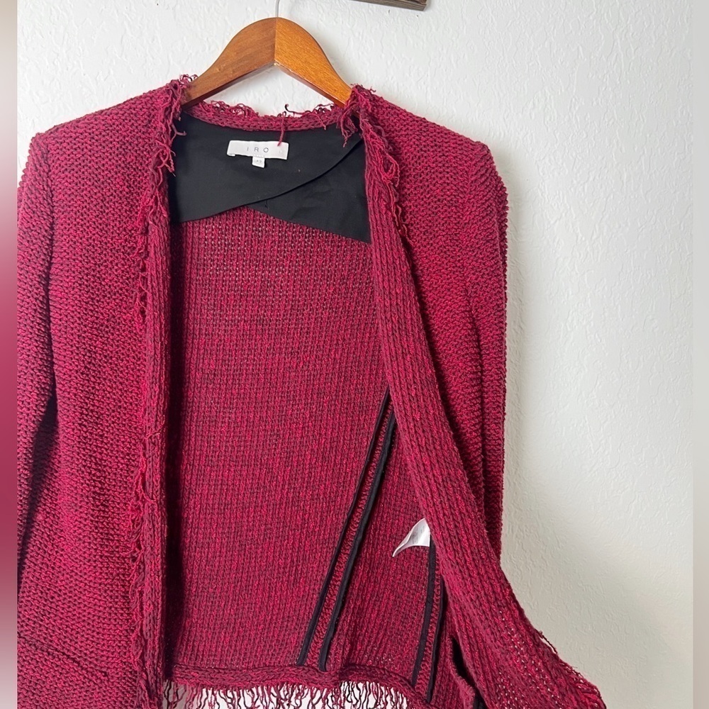 IRO Raspberry Fringe-Trim Tweed Jacket - Picture 5 of 8